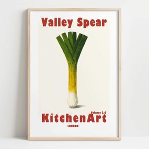 Stampa artistica da parete "Leek", poster retrò di verdure da cucina, regalo per amanti del cibo, chef o giardinieri, verdure gallesi, quadro pop art da cucina, 477B