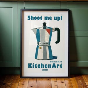 Poster caffettiera retrò, "Sparami!", decorazione da parete per cucina in stile vintage, divertente e originale decorazione da parete per amanti del caffè, 283