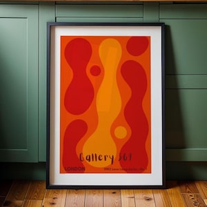 Póster de lámpara de lava, impresión de arte abstracto retro de los años 70, arte pop, decoración de pared en tonos rojo y naranja intensos, estilo psicodélico vintage, impresión moderna para el hogar, 264