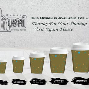 5 Sizes Paper Cup Wrapper Template, Bundle Cup Wrapper Template, Paper Coffee Cup Template, 4oz -7oz-8oz-12oz-16 oz Double Wall & SingleWall