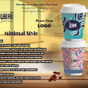 10 Paper Cup Wrapper SVG Template Bundle | Cricut Cold Cup Wraps | Printable Tumbler Designs | PDF And AI  Cut Files for Cricut