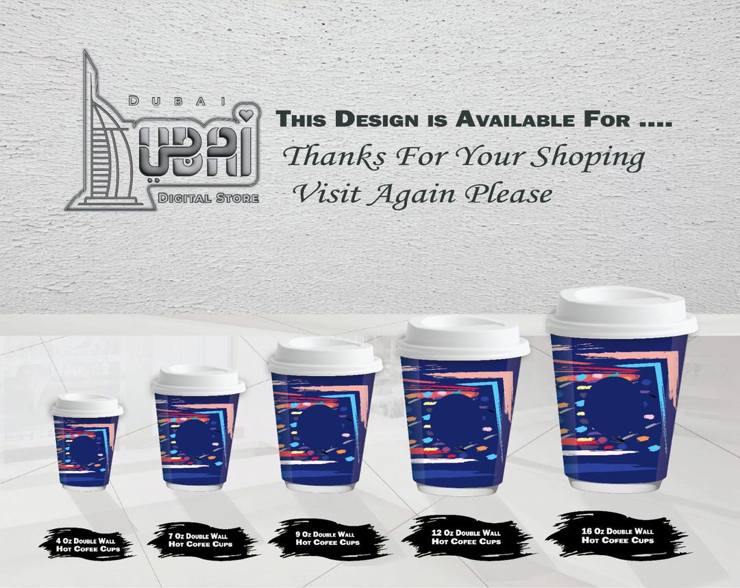 5 Sizes Paper Cup Wrapper Template, Bundle , Paper Coffee Cup Template ...