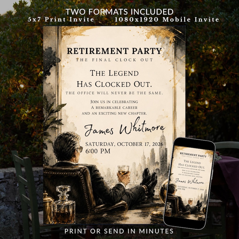 Retirement Party Invitation | Editable Canva Template | Retirement and ...
