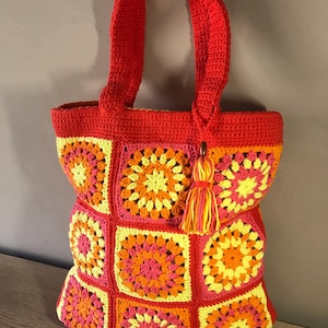 Sac fourre tout femme,sac fait main au crochet,sac style bohème hippie