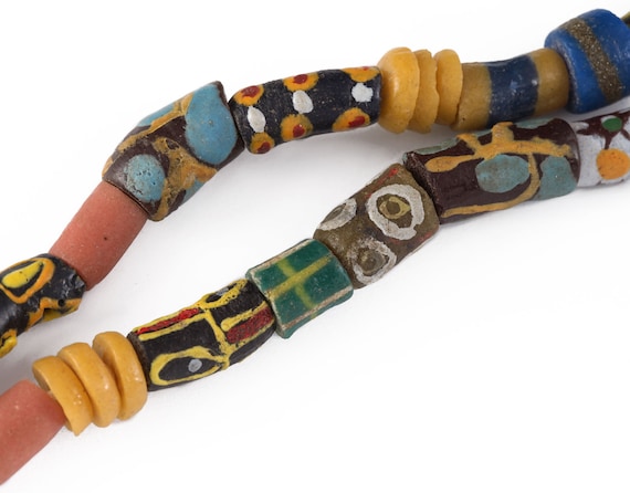 Vintage African Trade Beads Necklace Ghana Ghanai… - image 8