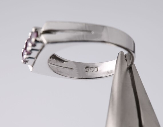 950 Silver Ruby Ring Size 5.75 Fine Sterling Silv… - image 6