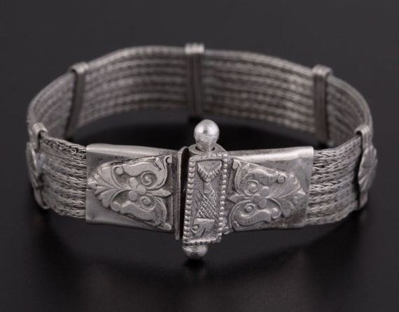 Rajasthan Silver Handmade Snake Mesh Chain Bracel… - image 1