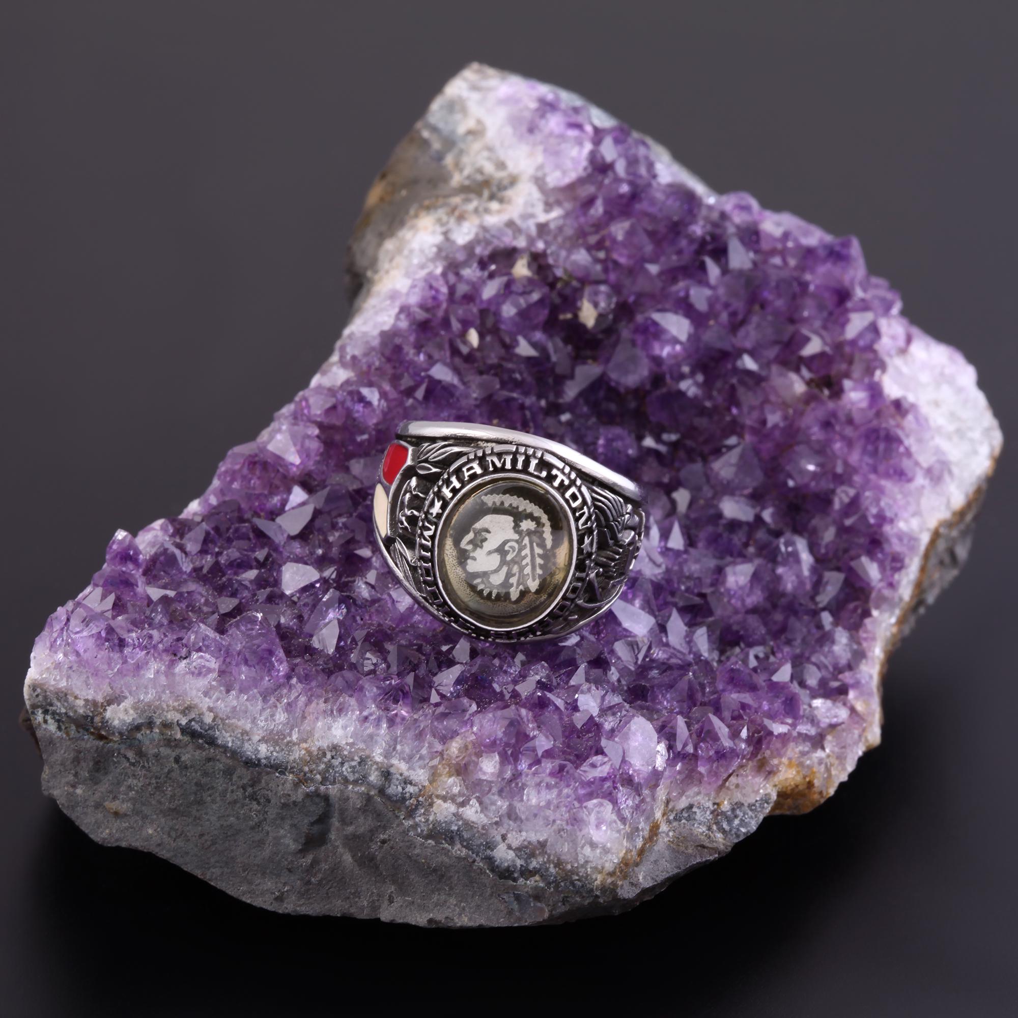 Vintage R Johns LTD Valadium Class Ring Sample Hamilton Middle 
