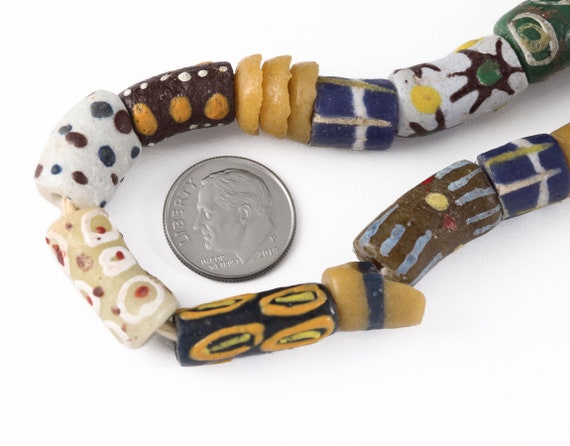 Vintage African Trade Beads Necklace Ghana Ghanai… - image 9