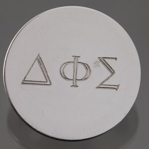 Vintage Delta Phi Sigma Brooch Pin Fisher LeStage 925 Sterling Silver Etched Collectible Retro Sorority or Fraternity Jewelry
