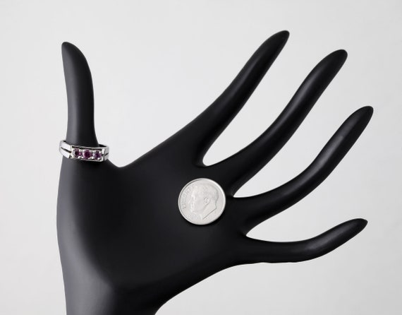 950 Silver Ruby Ring Size 5.75 Fine Sterling Silv… - image 5