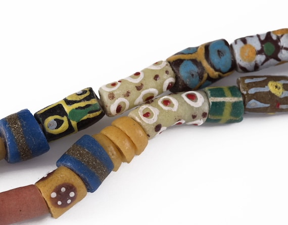 Vintage African Trade Beads Necklace Ghana Ghanai… - image 7