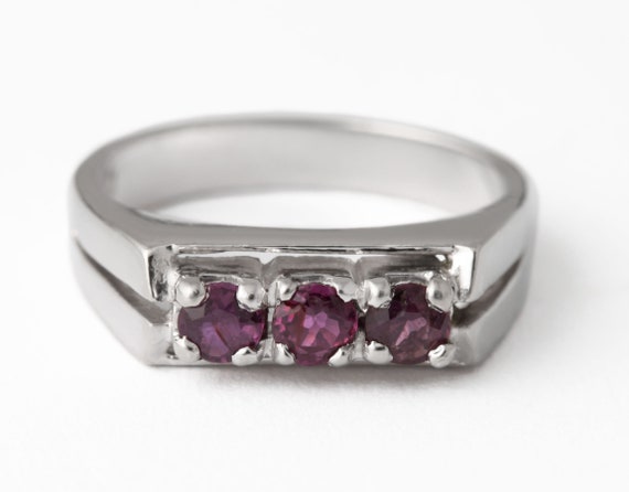 950 Silver Ruby Ring Size 5.75 Fine Sterling Silv… - image 3