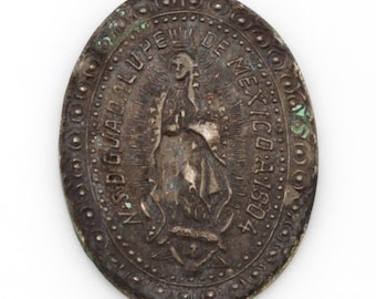 Antique 1804 Our Lady of Guadalupe Coin Medal Vintage Religious Guadalupe de Mexico 19th Century