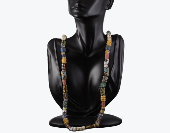 Vintage African Trade Beads Necklace Ghana Ghanai… - image 3