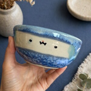 Bol de cerámica artesanal con forma de animal para aperitivos, con un pequeño desgarro (180 ml), de gres.