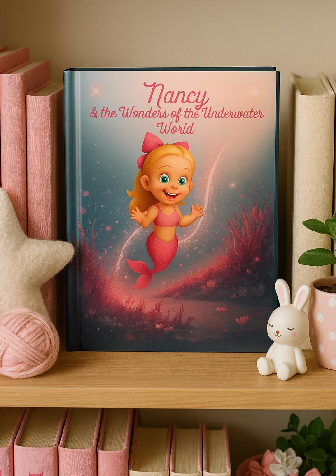 Personalized Mermaid Book for Kids Custom Name Storybook Gift Beach