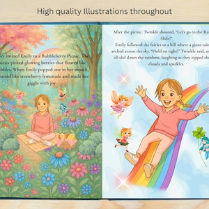 Emily Visits Fairyland — Personalised Fairy Tale Book (Handmade, A5) - A Magical Adventure Filled with Fairies, Sparkles & Woodland Wonder image 3
