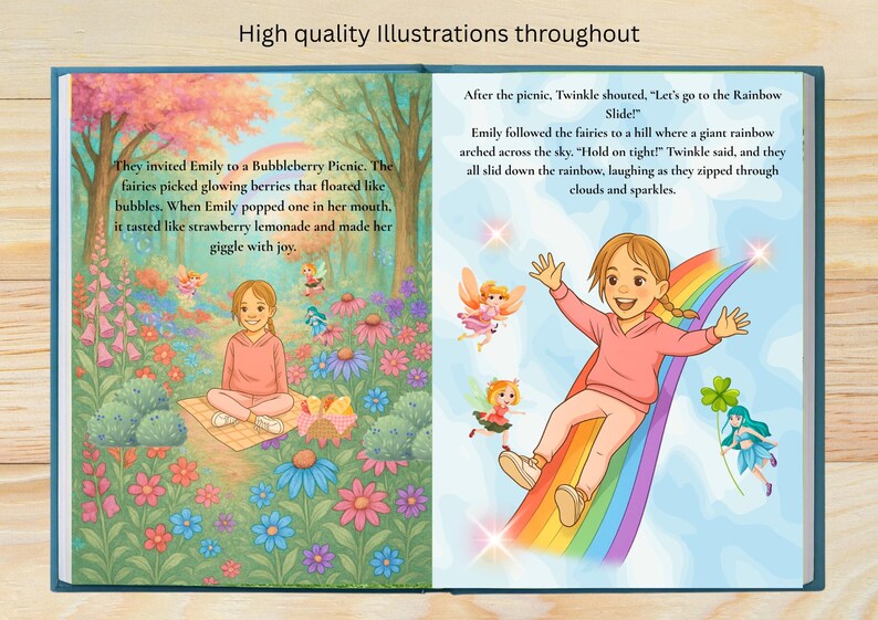Emily Visits Fairyland — Personalised Fairy Tale Book (Handmade, A5) - A Magical Adventure Filled with Fairies, Sparkles & Woodland Wonder image 3
