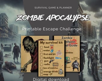 Zombie Apocalypse Survival Guide Printable | Escape Room Challenge & Planner | Fun Printable Game for Families
