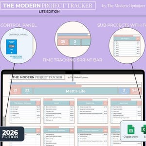 ADHD Task Planner for Google Sheets | Simple Goal & Project Organizer | Daily Weekly Planner | Excel Spreadsheet | Lite Edition