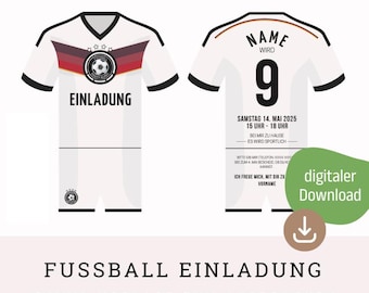 Invitación de cumpleaños de fútbol: plantilla PDF para imprimir | personalizable con Canva | tarjeta de invitación digital para una fiesta de fútbol