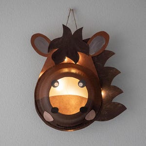 Horse lantern craft template – St. Martin lantern DIY – PDF download – Children&#39;s autumn lantern – Making lanterns with children – Horse decoration