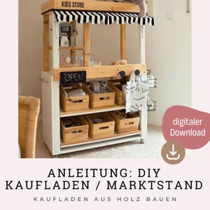 DIY toy shop building instructions – PDF construction plan for children&#39;s market stall – Build it yourself from wood – Instructions & material list – Role play toy shop