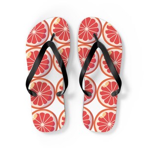 Citrus Slice Flip Flops, Fun Beach Sandals, Summer Footwear, Vacation Gear, Pool Party Essentials, Gift for Her, Tropical Vibe