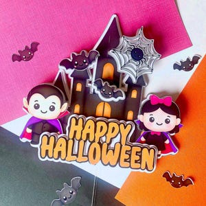 Halloween Cake Topper Printable – PDF and Silhouette Studio File – DIY Party Decoration - Instant Download