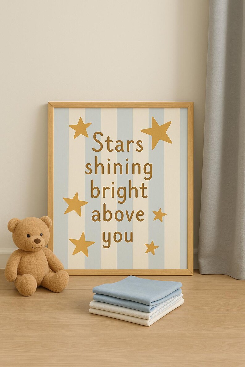 Stars Nursery Wall Art Printable - Gender Neutral Baby Room Decor ...