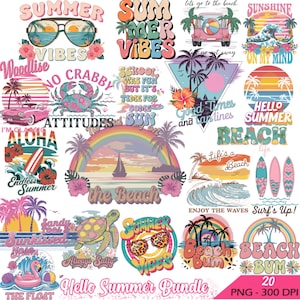 Summer Bundle Png, Summer Beach Vibes Png, Summer Png, Summer Vibes Png, Trendy Summer Png, Beach, Png Designs, Retro Png