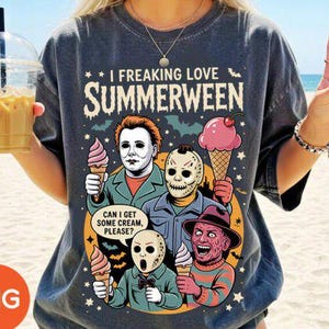 Spooky Summer Halloween Sublimation Png, Ice Cream Horror Png, Funny Halloween Png, Vintage Summer png, Halloween Horror Characters