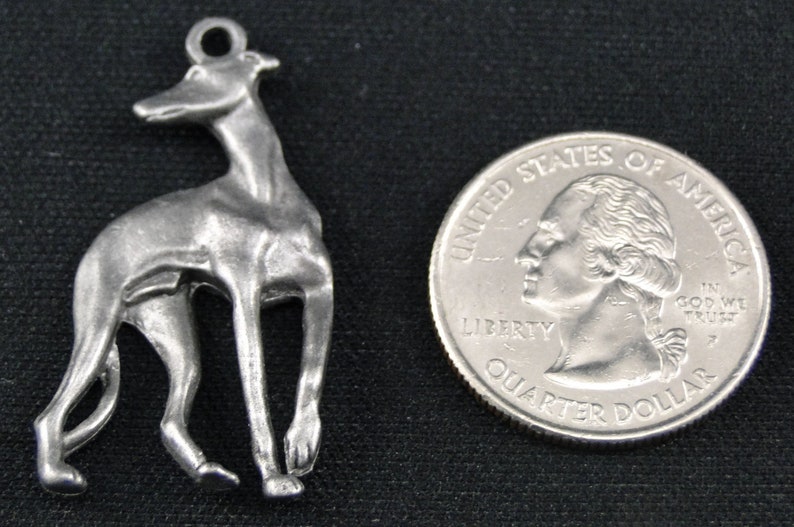 Greyhound Dog Pewter Pendant Charm Whippet Etsy
