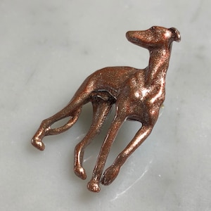 Greyhound Dog Pin - Copper Pearl Aged Finish Whippet