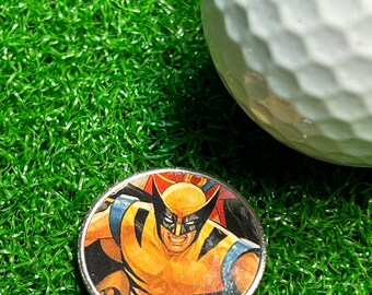 Wolverine ~ Magnetic Golf Ball Marker and Hat Clip ~ Made from Actual Comic Book ~ Golf Gift ~ OOAK