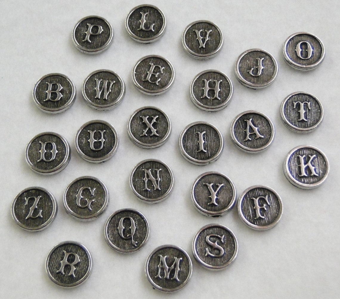Typewriter Key Initial Jewelry 26 Pc Set for Charms Pendants Etsy