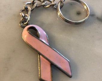 Pink Breast Cancer Awareness Keychain - Relay for Life - Pink Ribbon