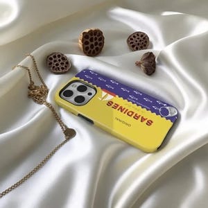 Retro Sardine Can Phone Case, Nautical Yellow and Blue Design, Funny & Unique, Fun Gift for Food Lovers, iPhone