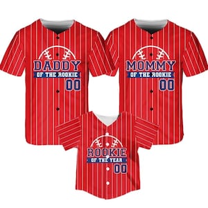 Personalized Mommy Daddy Of the Rookie Baseball Jersey, Custom Name Number Shirt, Rookie Of The Year Jersey, Family Matching Outfits
