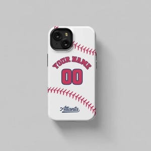 Kundenspezifische Baseball-Telefon-Hülle, personalisiert mit Name und Nummer. Deine Wahl der Baseballteams auf deinem iPhone