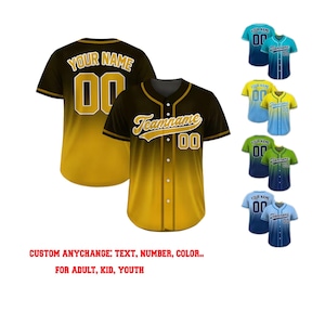 Custom Gradient Baseball Jersey, Custom Team Name Number Logo Shirt, Personalized Baseball Jersey For Adult Kid, Gradient Baseball