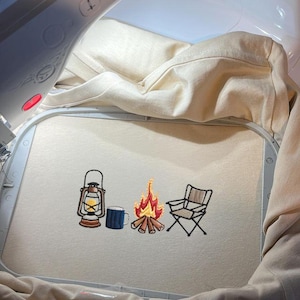 Campfire Embroidery File Camping Icon Stitch Design for Machine Embroidery Kid Outdoor Nature Tent PES DST File for Shirt or Tote Project