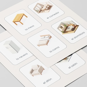 Spanish Household Items & Rooms Vocabulary Flashcards | Casa | Printable PDF for Beginners