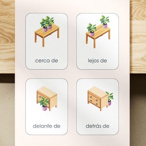 Spanish Prepositions of Place Flashcards | Printable PDF | Preposiciones de Lugar | Spanish Learning Cards for Beginners