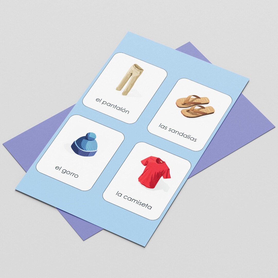 Spanish Clothing Vocabulary Flashcards | Printable PDF | Ropa | Spanish ...