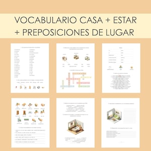 Spanish House Worksheets | “En casa” Activities | Vocabulary + Estar + Prepositions | Printable PDF for Beginners
