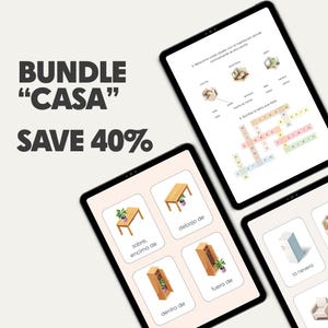 Spanish House Bundle | Flashcards + Worksheets | Vocabulary, Prepositions, “En casa” Activities | Digital Download