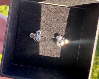 Sterling Silver Mouse Stud Earrings | 925 Silver Minnie & Mickey Style Studs | Cute Character Earrings | Gift Boxed Jewellery