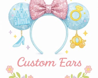 Custom Fairytale Mouse Ears | Princess Inspired Headband, Bridal, Theme Park Sparkle